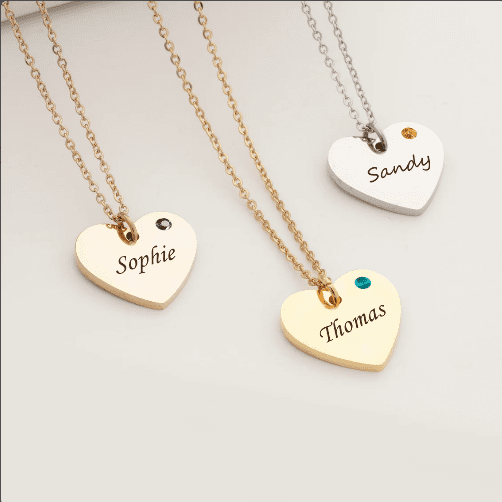 JigSaw Love Gift UK Personalised Engraved Name Necklace 18K White Gold Plated
